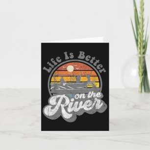 Life Is Better At The River Funny Pontoon Boat Boa Card