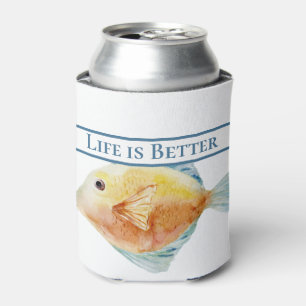 Life is Better at the Sea/ Colourful Fish Can Cooler