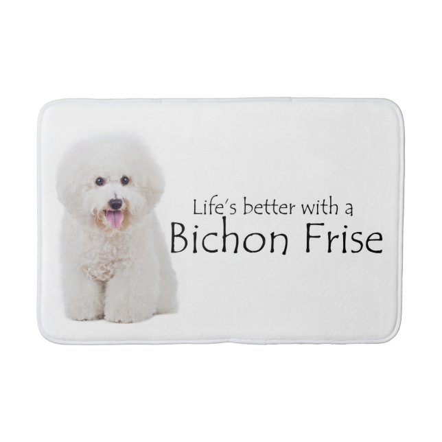Life is Better Bichon Bath Mat (Front)