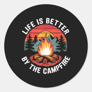 Life Is Better By The Campfire Camping Scouting  Classic Round Sticker