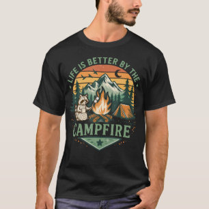 Life Is Better By The Campfire Funny Raccoon Campi T-Shirt