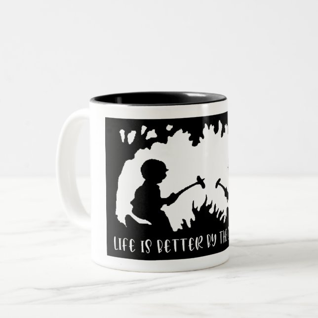 Life Is Better By The Campfire Two-Tone Coffee Mug (Front Left)