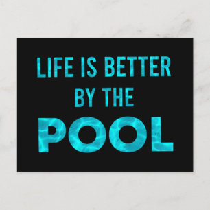Life Is Better By The Pool Swimming Summer Invitation Postcard