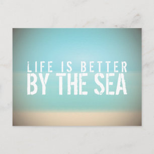 Life is Better by the Sea Beach Landscape Postcard