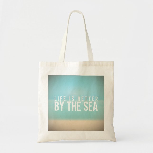 Life is Better by the Sea Beach Landscape Tote Bag (Front)