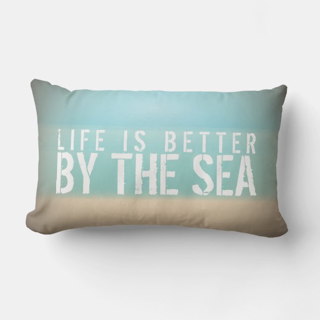 Life is Better by the Sea Beach Rectangle Pillow (Front)