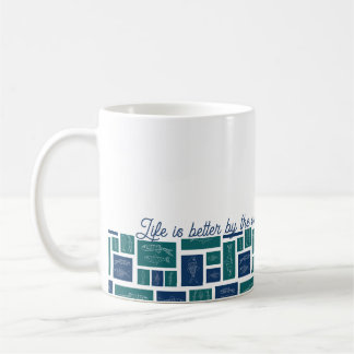 Life Is Better By The Sea Coastal Fish Pattern Coffee Mug