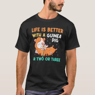 Life Is Better Guineas Wheek Cavy Kids Guinea Pig T-Shirt