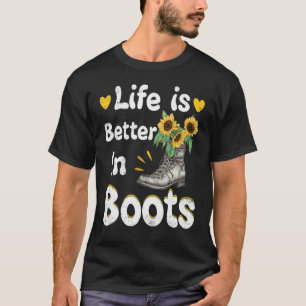 Life Is Better In Boots   Country Cowgirl  Girl T-Shirt