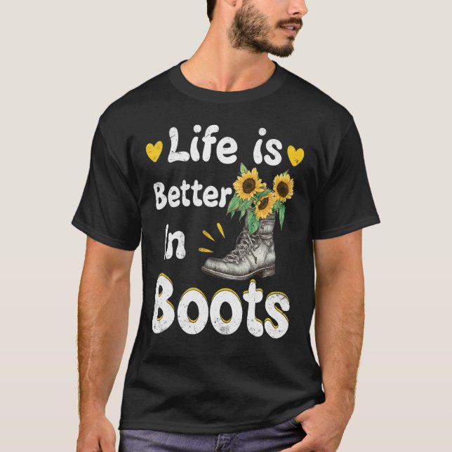 Life Is Better In Boots   Country Cowgirl  Girl T-Shirt (Front)