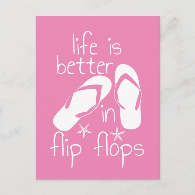 Life Is Better In Flip Flops   Invitation Postcard (Front)