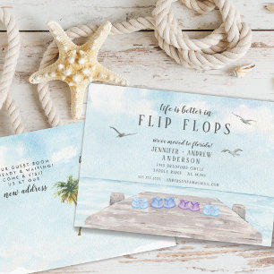 Life Is Better In Flip Flops Moving Announcement Postcard