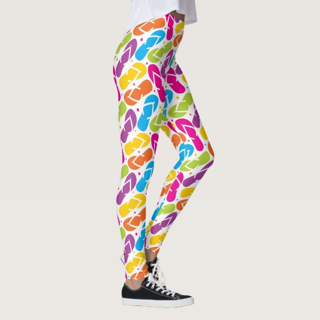 Life is Better in Flip Flops Pattern Leggings (Right)