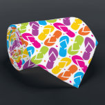 Life is Better in Flip Flops Pattern Tie<br><div class="desc">Life is Better in Flip Flops! This Tie is Fun and Bright and Perfect for the Flip Flop or Beach Lover! Hand Drawn from Inside My Shell</div>