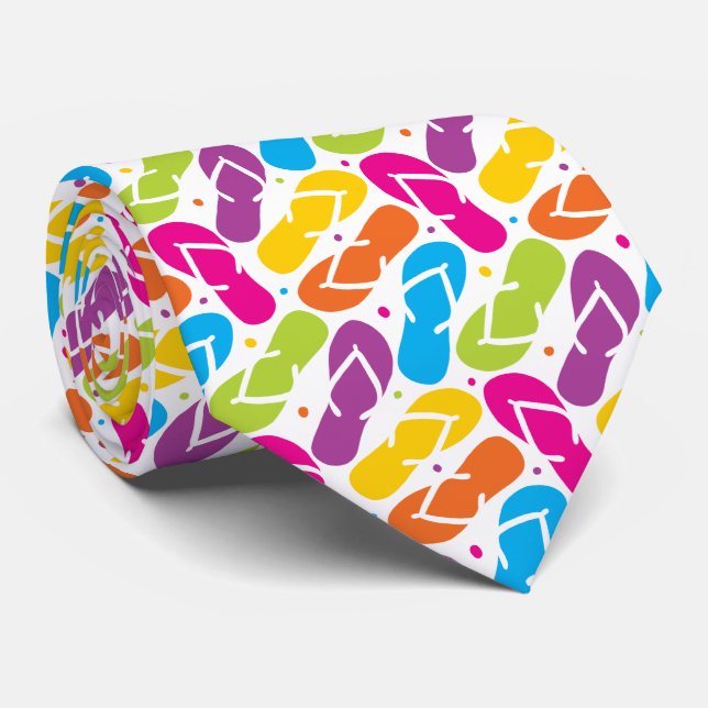 Life is Better in Flip Flops Pattern Tie (Rolled)