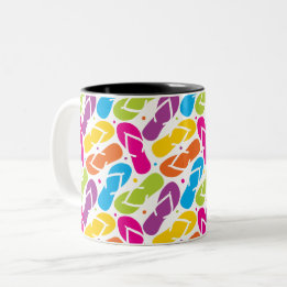 Life is Better in Flip Flops Pattern Two-Tone Coffee Mug