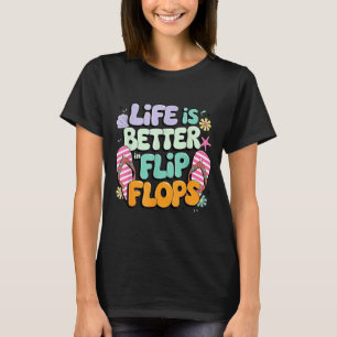 Life Is Better In Flip Flops Retro Summer Beach T-Shirt
