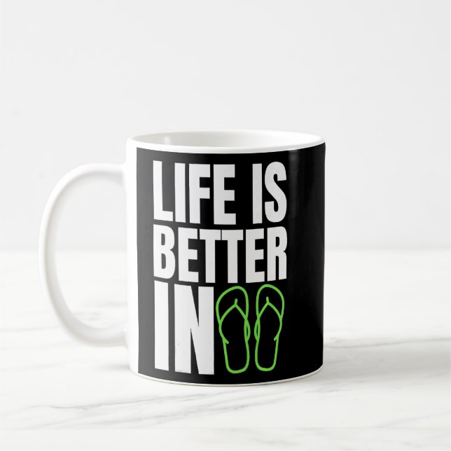 Life Is Better In Flip Flops Summer Beach Garment  Coffee Mug (Left)