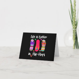 Life Is Better In Flip-Flops Summer Vacation Beach Card