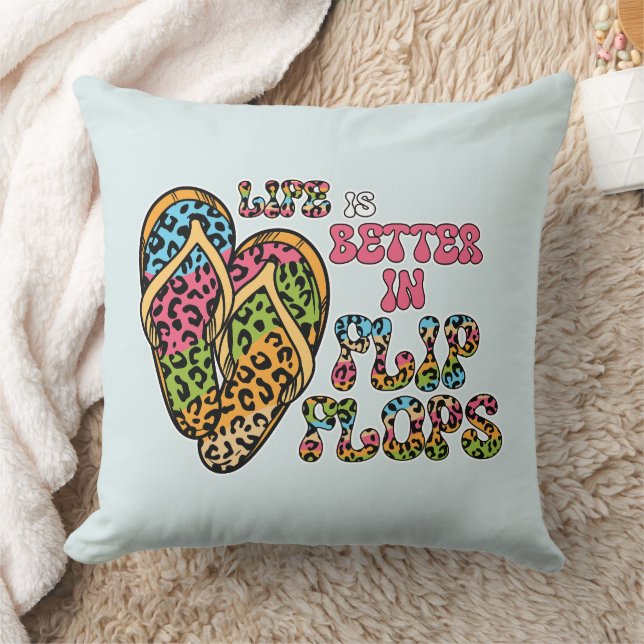 Life is Better in Flip Flops- Summer Vibes Cushion (Blanket)