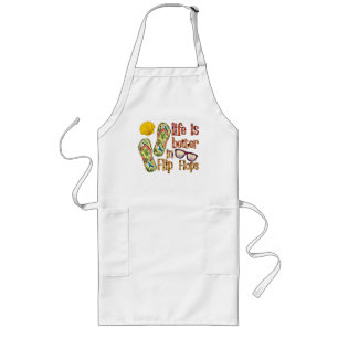 Life is Better in Flip Flops   Summer Vibes Long Apron