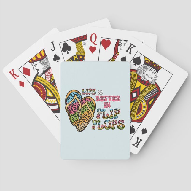 Life is Better in Flip Flops- Summer Vibes Playing Cards (Back)
