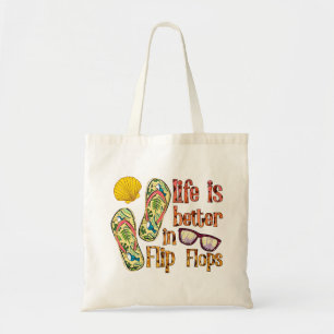 Life is Better in Flip Flops   Summer Vibes Tote Bag