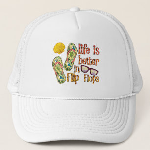 Life is Better in Flip Flops   Summer Vibes Trucker Hat