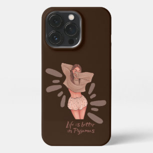 Life is better in Pyjamas Cute girl Phone Case