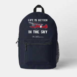 Life is Better in the Skies Pilot Printed Backpack
