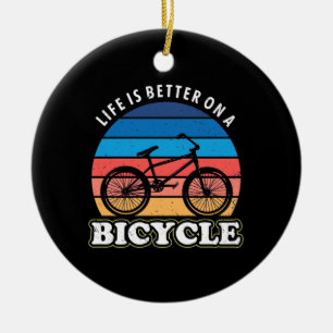 Life Is Better On A Bicycle Ceramic Tree Decoration