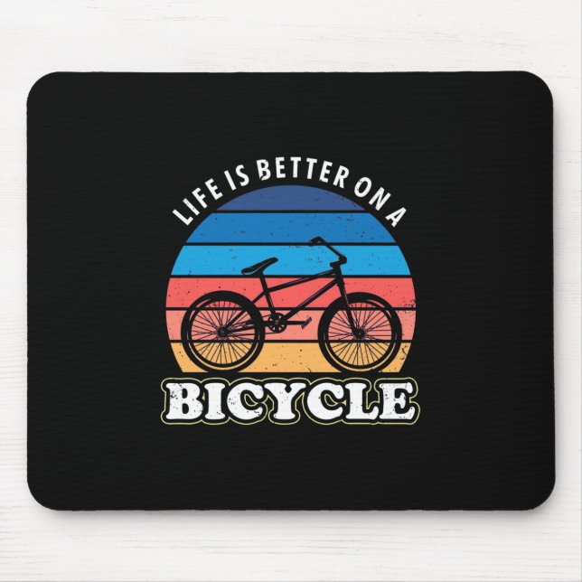 Life Is Better On A Bicycle Mouse Mat (Front)