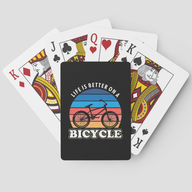 Life Is Better On A Bicycle Playing Cards (Back)
