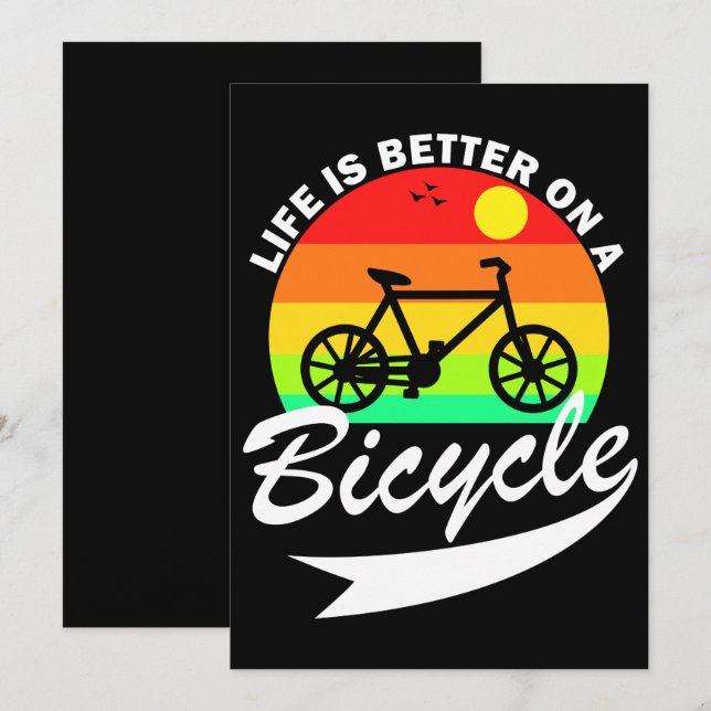 Life Is Better On A Bicycle  Thank You Card (Front/Back)
