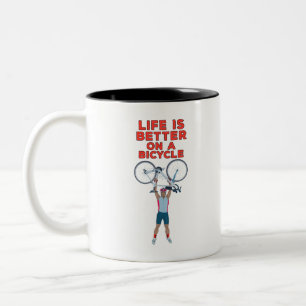 Life is Better on a Bicycle Two-Tone Coffee Mug
