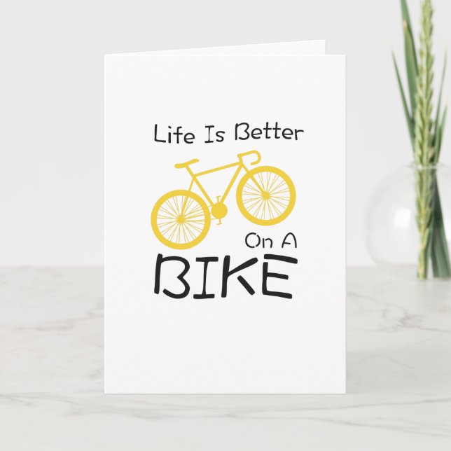 Life Is Better On A Bike Cycling Cute Gift Holiday Card (Front)