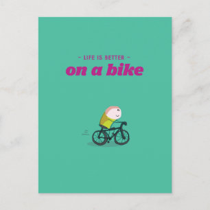 Life is better on a bike postcard