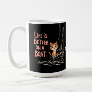 Life is Better on a Boat Katamaran Segeln Design Coffee Mug