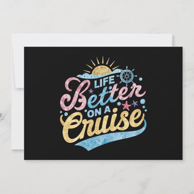 Life Is Better On A Cruise Family Vacation Matchin Invitation (Front)