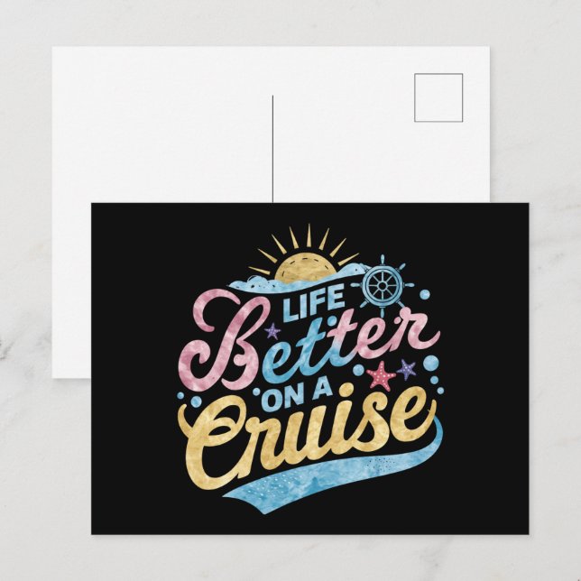 Life Is Better On A Cruise Family Vacation Matchin Postcard (Front/Back)