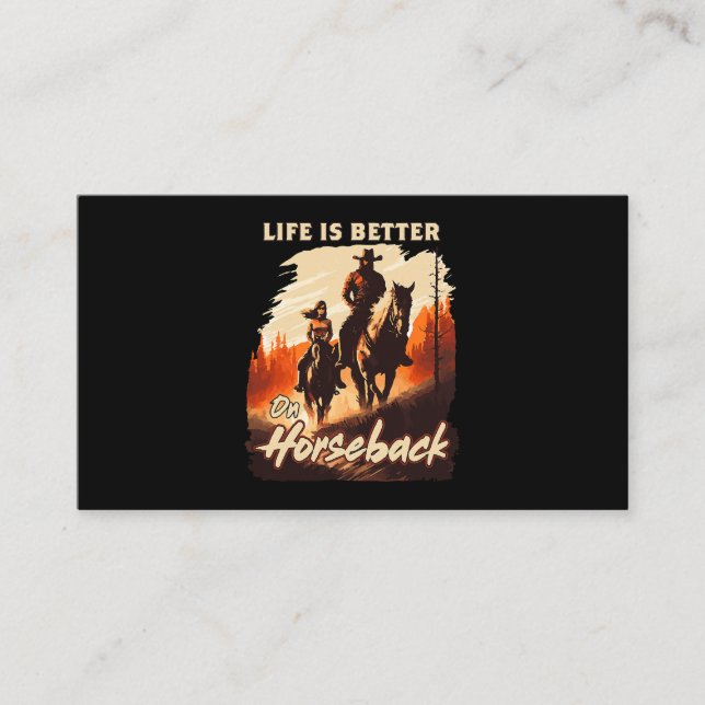 Life Is Better On Horseback Equestrian Horse Ridin Business Card (Front)