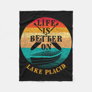 Life Is Better On Lake Placid Funny Boating Humour Fleece Blanket