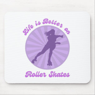 Life is Better on Roller Skates Purple Sunset Mouse Mat