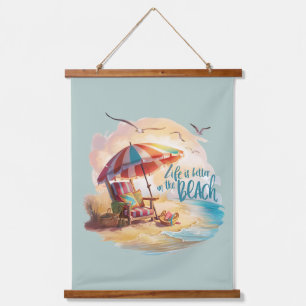 Life Is Better on the Beach Coastal Aesthetic Hanging Tapestry