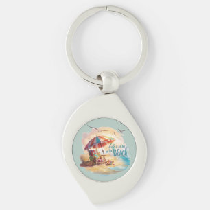 Life Is Better on the Beach Coastal Aesthetic Key Ring