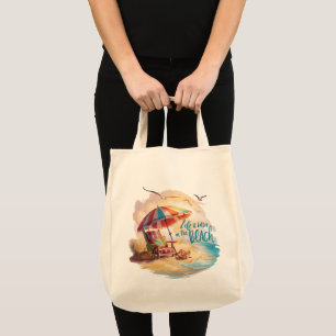 Life Is Better on the Beach Coastal Aesthetic Tote Bag