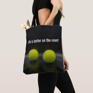 Life is better on the court with tennis ball tote bag