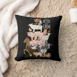 Life is better on the Farm, Cute Animals, Country Cushion