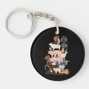 Life is better on the Farm, Cute Animals, Country  Key Ring