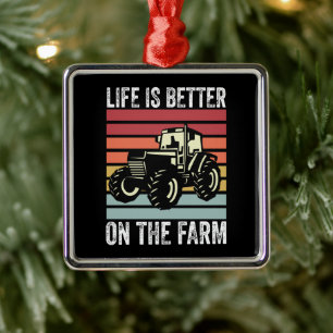 Life Is Better On The Farm - Farming Lovers Metal Tree Decoration